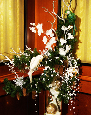 Композиция из сухоцветов на столиках в ресторанах