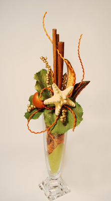 Композиция из сухоцветов на столиках в ресторанах